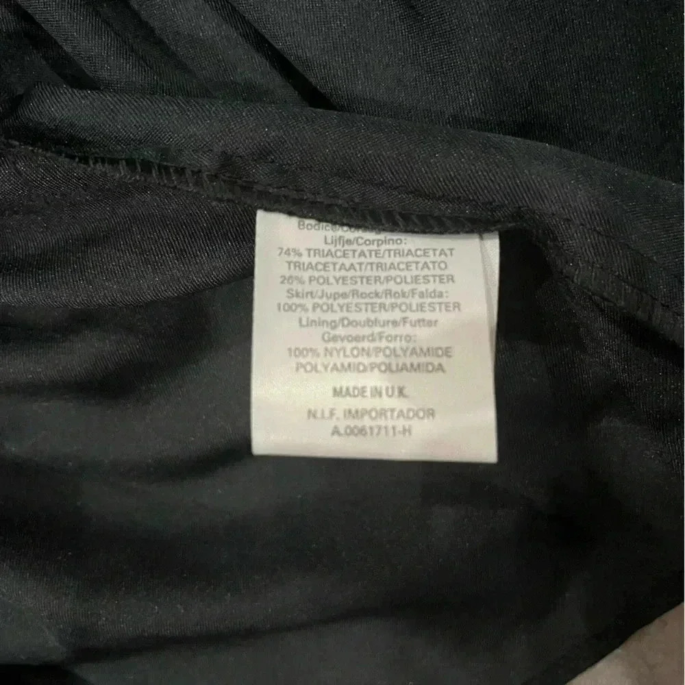 [EU40/US:8]Vintage Dorothy Perkins Strapless Black Velvet  Dress Peplum Tiered - Picture 8 of 12